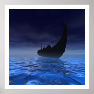 VIKING SHIP POSTER