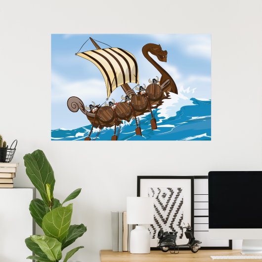 Viking Ship Poster (Heimbüro)