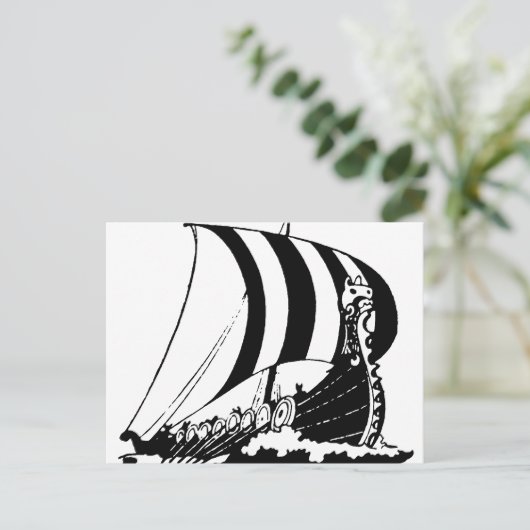 Viking Ship Postkarte (Stehend Vorderseite)