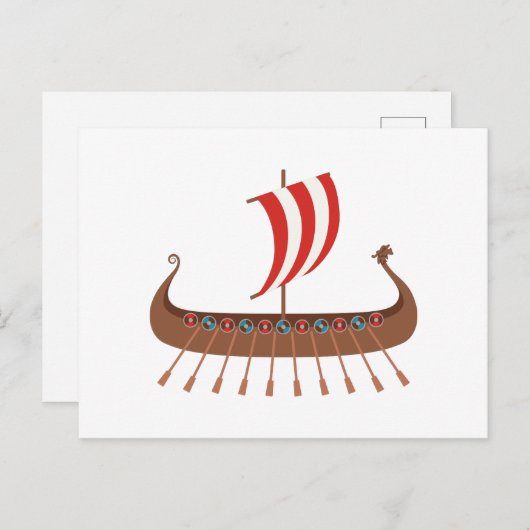 Viking Ship Postkarte (Vorne/Hinten)