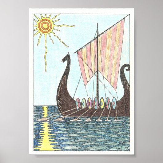 VIKING SHIP print (5"x7") Poster (Vorne)