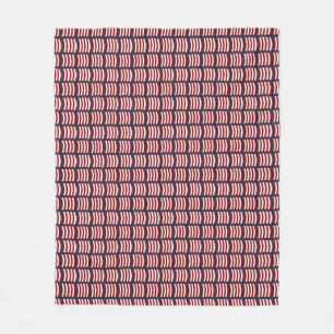 Viking Ship Sail Muster Red White Blue Fleecedecke