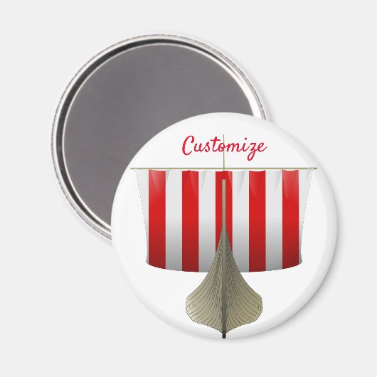 Viking Ship Sailing Thunder_Cove Magnet (Vorderseite/Rückseite)