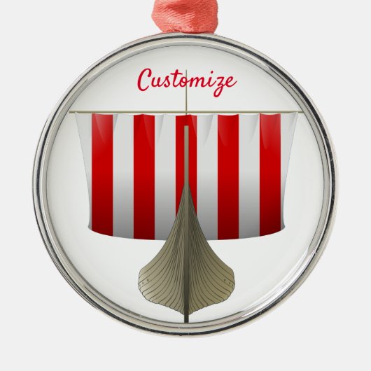 Viking Ship Sailing Thunder_Cove Ornament Aus Metall (Vorne)