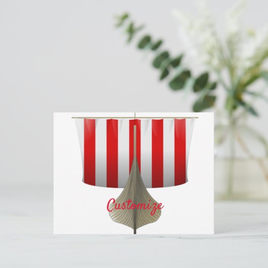 Viking Ship Sailing Thunder_Cove Postkarte (Stehend Vorderseite)