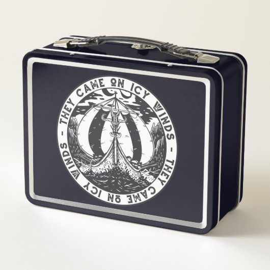 Viking Ship skandinavisches Geschichtsdesign Metall Brotdose (Rückseite)
