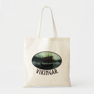 Viking Ship und Northern Lights Tragetasche
