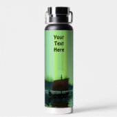 Viking Ship Under Northern Lights Trinkflasche (Rückseite)