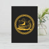 Viking Ship Warrior Valhalla Norse Mythology Gift Einladung (Stehend Vorderseite)