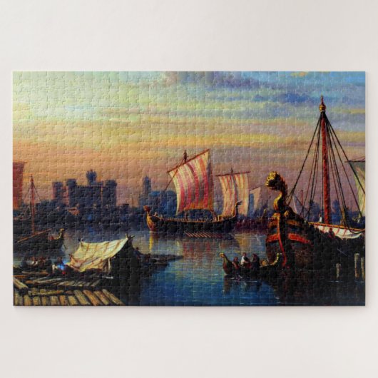 Viking Ships auf der Themse Everhardus Koster Puzzle (Horizontal)