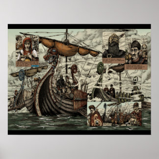 Viking ships poster