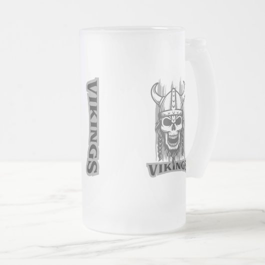 Viking Skeleton Bierbiere Tasse - Mattiertes Glasd (VorderseiteRechts)