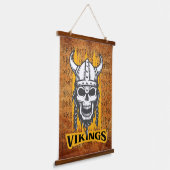 Viking Skeleton Hanging Tapestry Wandteppich Mit Holzrahmen (Gewinkelt)