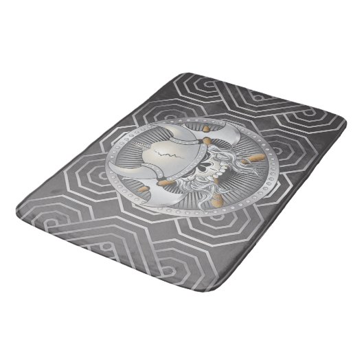 Viking Skull Badematte (Schrägansicht)