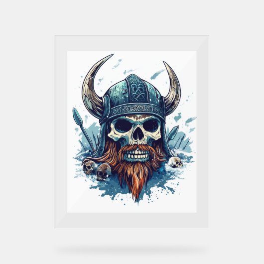 Viking Skull Berserker Acrylschild (Vorderseite)
