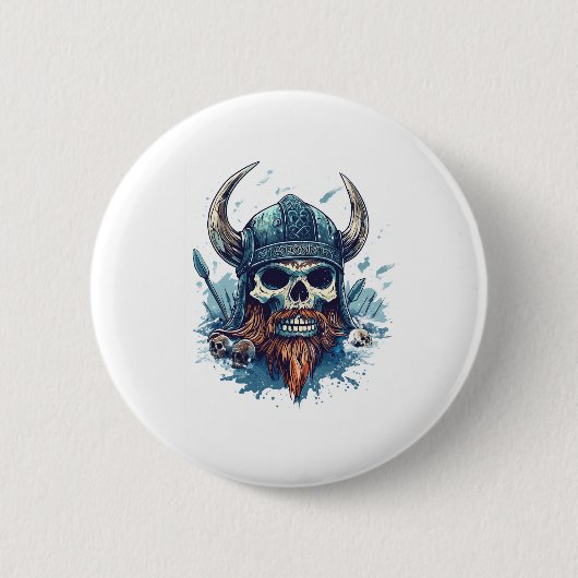 Viking Skull Berserker Button (Vorderseite)