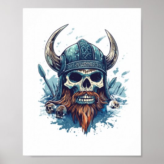 Viking Skull Berserker Poster (Vorne)