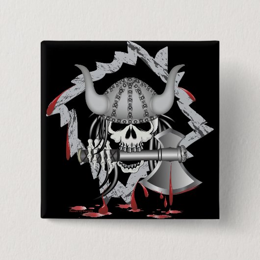 Viking Skull Button (Vorderseite)