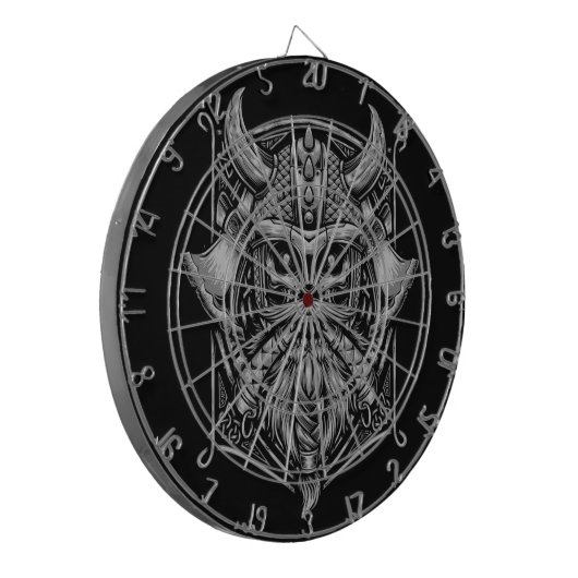 Viking Skull Dartboard Dartscheibe (Vorderseite Links)