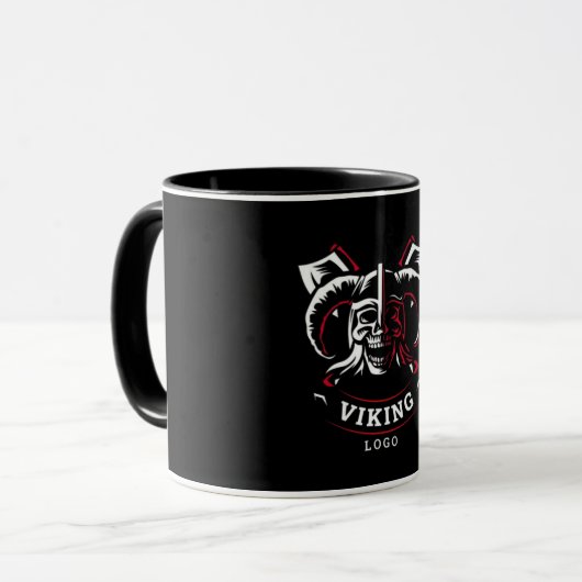"Viking Skull-Logo mit Achsen" Tasse (Vorderseite Links)