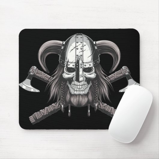 Viking Skull Mouse Pad Mousepad (Mit Mouse)