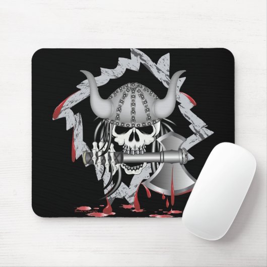 Viking Skull Mousepad (Mit Mouse)