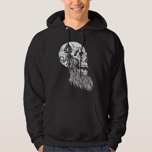 Viking Skull Weird Bizarre Fun Dark Hoodie (Vorderseite)