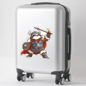 viking sloth Oversized T-Shirt Aufkleber (Koffer)