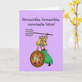 Viking St. Urho's Day Card bei Frauen Karte (Gelbe Blume)