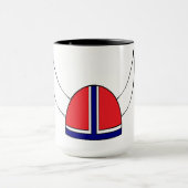 Viking-Sturzhelm mit Norwegens Farben Tasse (Zentrum)