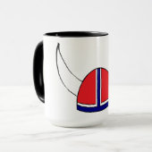 Viking-Sturzhelm mit Norwegens Farben Tasse (Vorderseite Links)