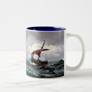 Viking Summer Greenland Coast Circa Jahr 1000 Zweifarbige Tasse
