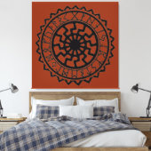 Viking Sun Celtic Rune Calendar-Leinwand Leinwanddruck (Insitu (Schlafzimmer))