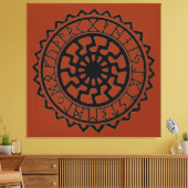 Viking Sun Celtic Rune Calendar-Leinwand Leinwanddruck (Insitu (Wohnzimmer))