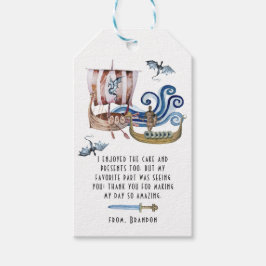 Viking Themed Geburtstagsparty Danke für Ihre Unte Geschenkanhänger