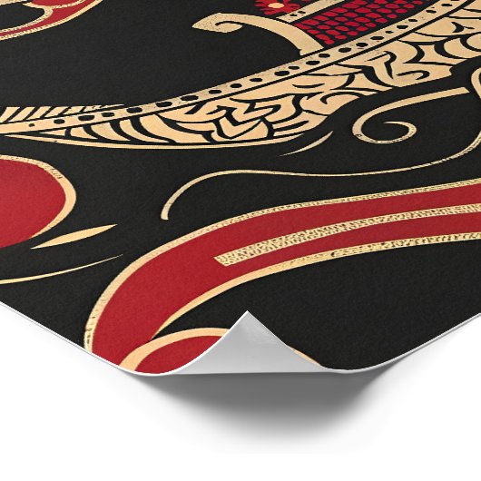 Viking Themed Longship Poster (Ecke)