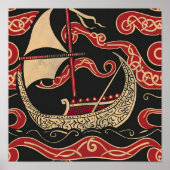 Viking Themed Longship Poster (Vorne)