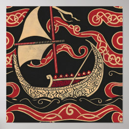 Viking Themed Longship Poster