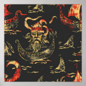 Viking Themed Ocean Scene Poster (Vorne)