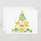 Viking Valhalla Christmas Tree Feiertagspostkarte (Vorne/Hinten)