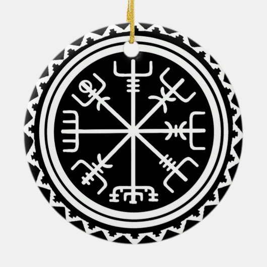 Viking Vegvisir Compass Keramik Ornament (Hinten)