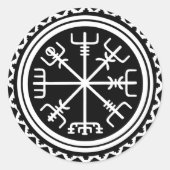 Viking Vegvisir Compass Runder Aufkleber (Vorderseite)
