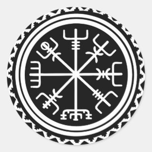 Viking Vegvisir Compass Runder Aufkleber