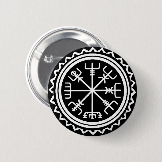 Viking Vegvisir Nautical Compass Button (Vorne & Hinten)