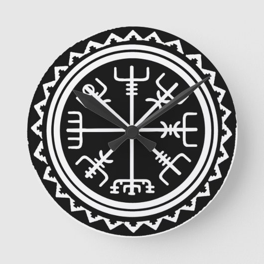 Viking Vegvisir Nautical Compass Runde Wanduhr (Vorderseite)