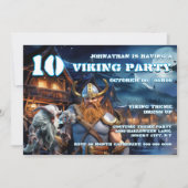 Viking Warrior Birthday boys fantasy theme Einladung (Vorderseite)