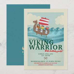 Viking Warrior Birthday Party Einladung