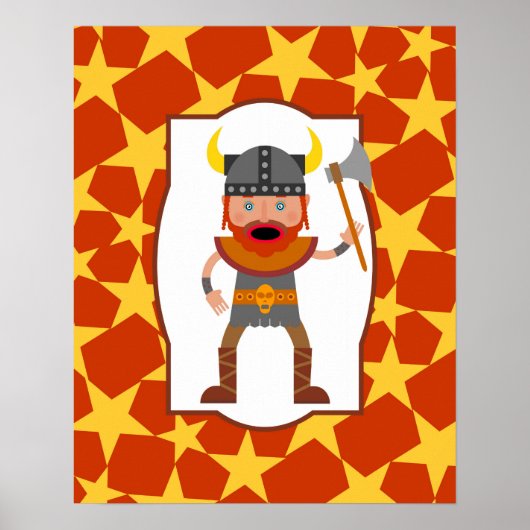 Viking Warrior Boy Birthday Party Poster (Vorne)