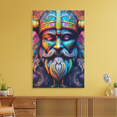 Viking Warrior Canvas Print Leinwanddruck (Insitu (Wohnzimmer))