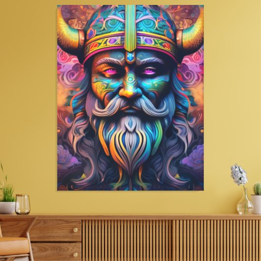 Viking Warrior Canvas Print Leinwanddruck (Insitu (Wohnzimmer))
